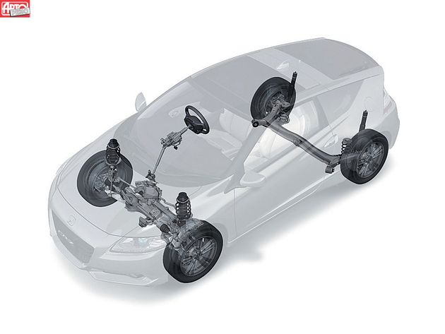 Передняя подвеска со стойками McPherson и задняя полузависимая подвеска — от Инсайта