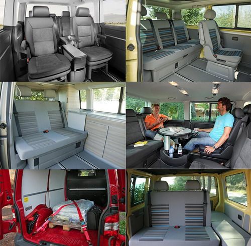 Версии оформления салона обновленных VW Multivan, California и Transporter