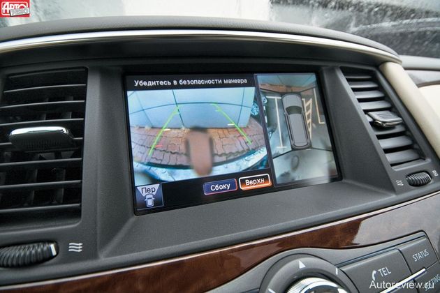 Качество картинки с камер системы кругового обзора оставляет желать лучшего, но рассмотреть препятствия вроде пеньков она позволяет